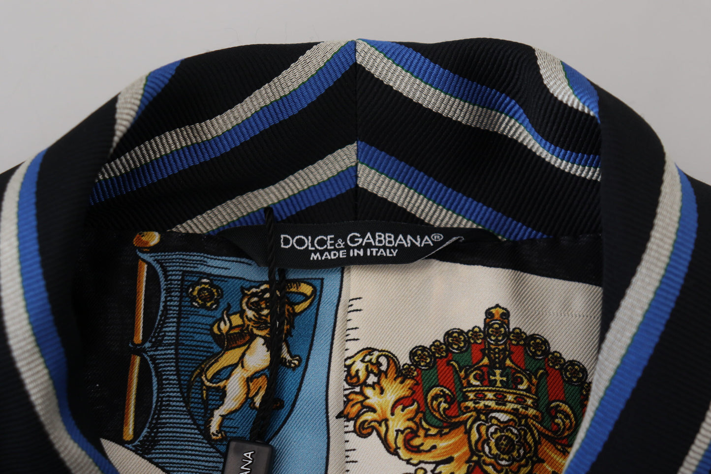 Елегантний шовковий халат Dolce &amp; Gabbana в смужку