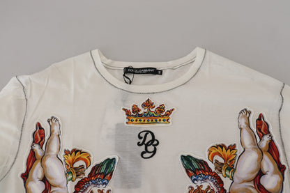 Елегантна біла футболка Dolce &amp; Gabbana зі суміші бавовни та шовку