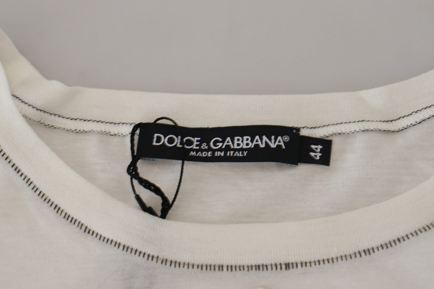 Елегантна біла футболка Dolce &amp; Gabbana зі суміші бавовни та шовку