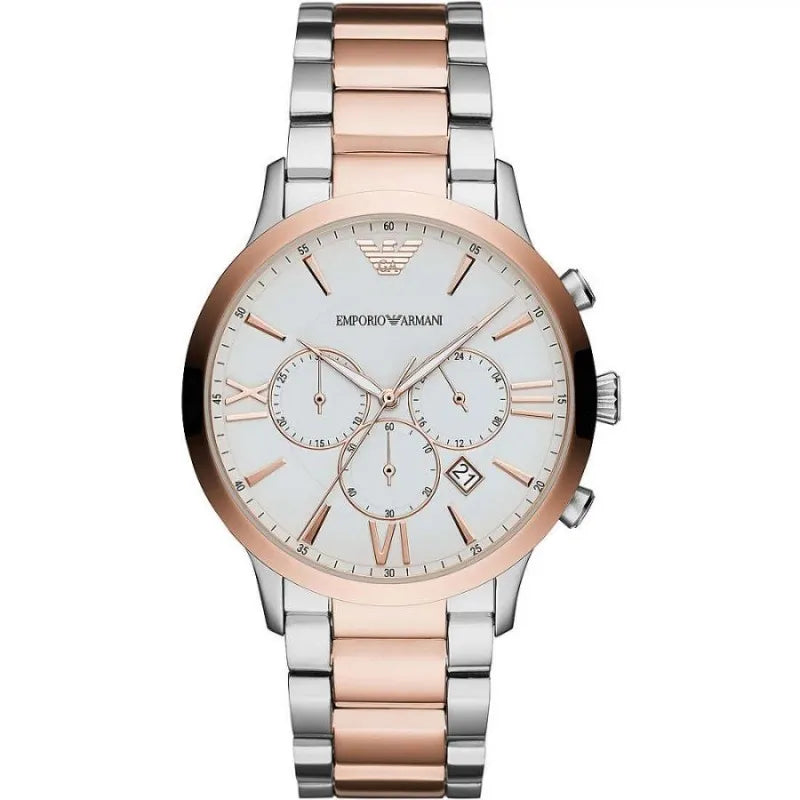 Елегантний двоколірний чоловічий годинник Emporio Armani