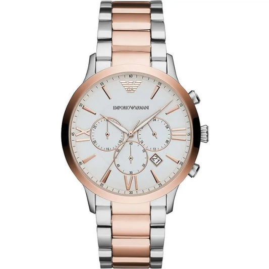 Елегантний двоколірний чоловічий годинник Emporio Armani