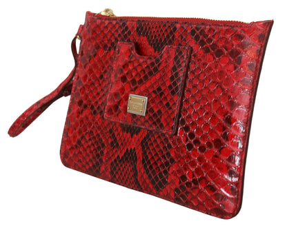 Елегантний червоний шкіряний змійовий клатч Dolce &amp; Gabbana Ayers