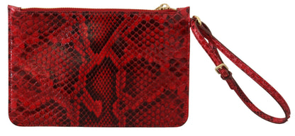 Елегантний червоний шкіряний змійовий клатч Dolce &amp; Gabbana Ayers
