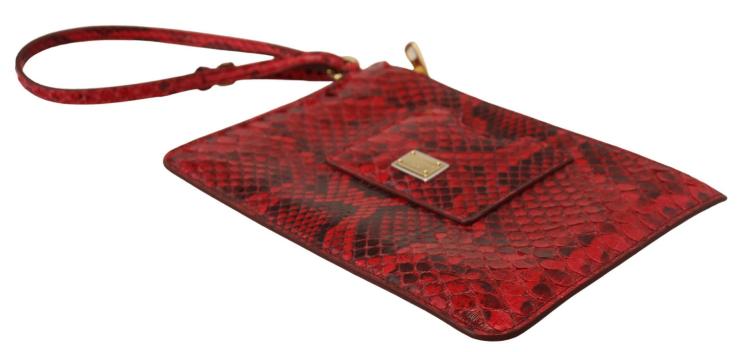 Елегантний червоний шкіряний змійовий клатч Dolce &amp; Gabbana Ayers