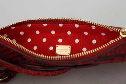 Елегантний червоний шкіряний змійовий клатч Dolce &amp; Gabbana Ayers