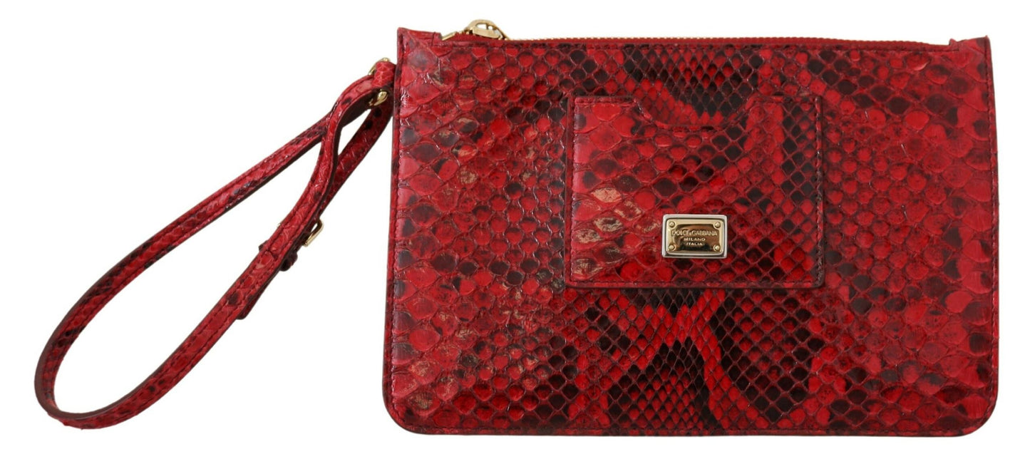 Елегантний червоний шкіряний змійовий клатч Dolce &amp; Gabbana Ayers