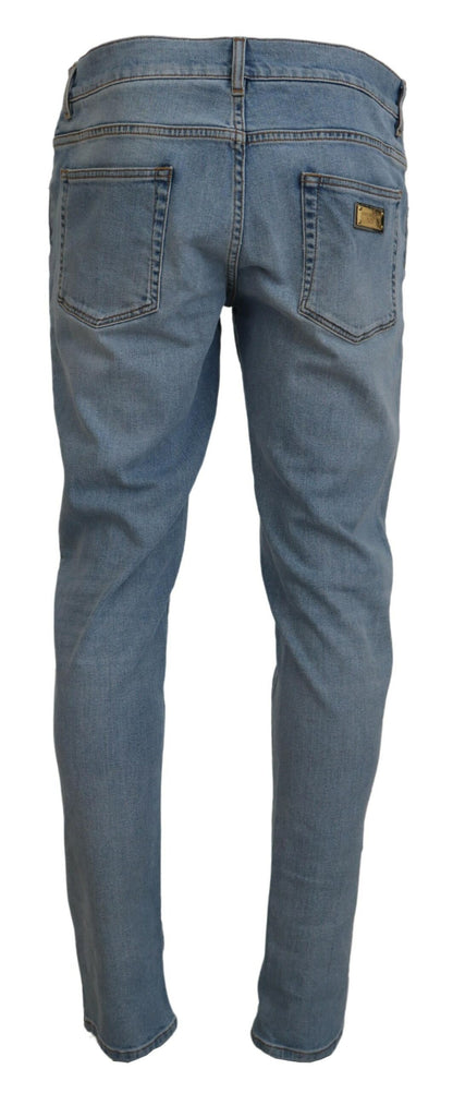 Світло-блакитні джинсові штани Dolce &amp; Gabbana Elegant Slim Fit