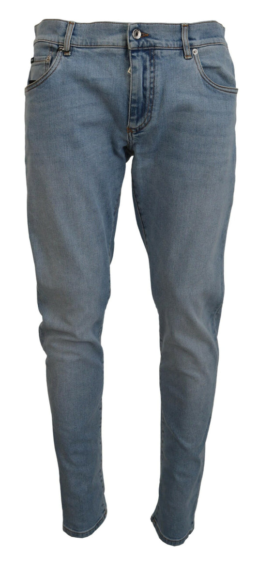 Світло-блакитні джинсові штани Dolce &amp; Gabbana Elegant Slim Fit