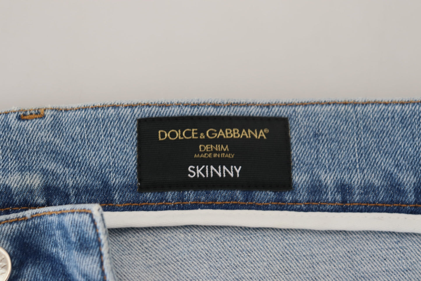 Світло-блакитні джинсові штани Dolce &amp; Gabbana Elegant Slim Fit
