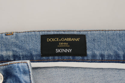 Світло-блакитні джинсові штани Dolce &amp; Gabbana Elegant Slim Fit