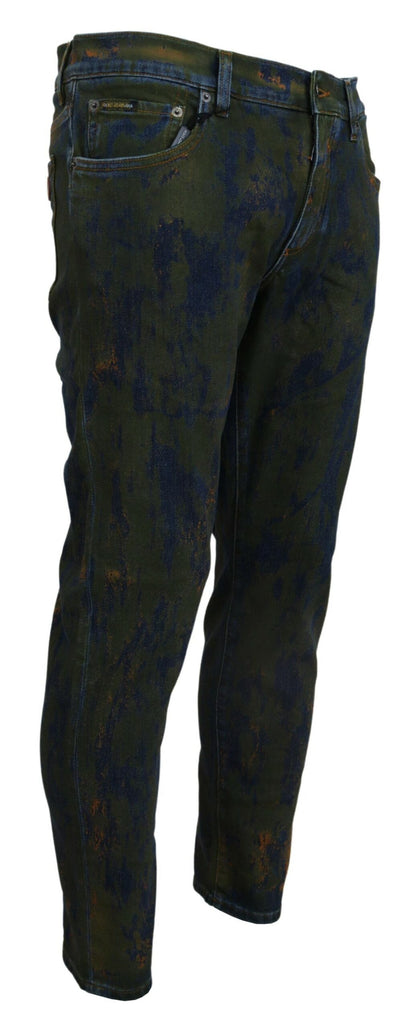Джинси Dolce &amp; Gabbana Chic Slim-Fit із зеленого кольору