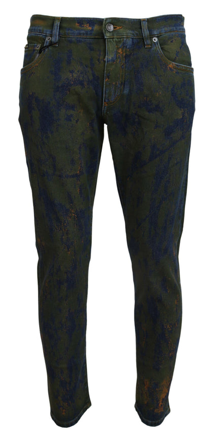 Джинси Dolce &amp; Gabbana Chic Slim-Fit із зеленого кольору
