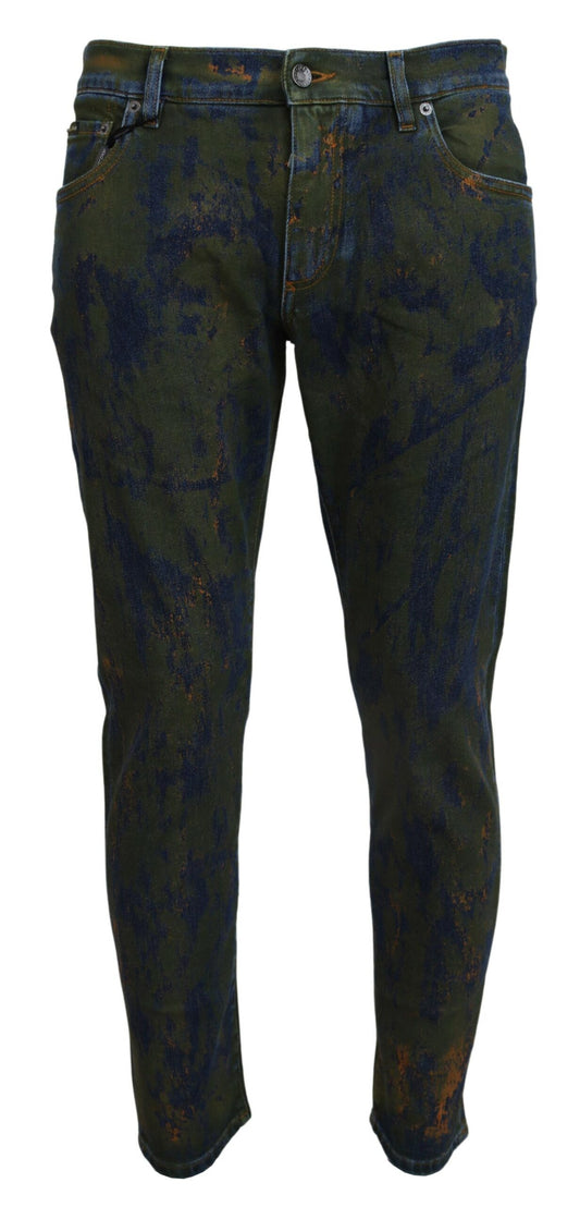 Джинси Dolce &amp; Gabbana Chic Slim-Fit із зеленого кольору