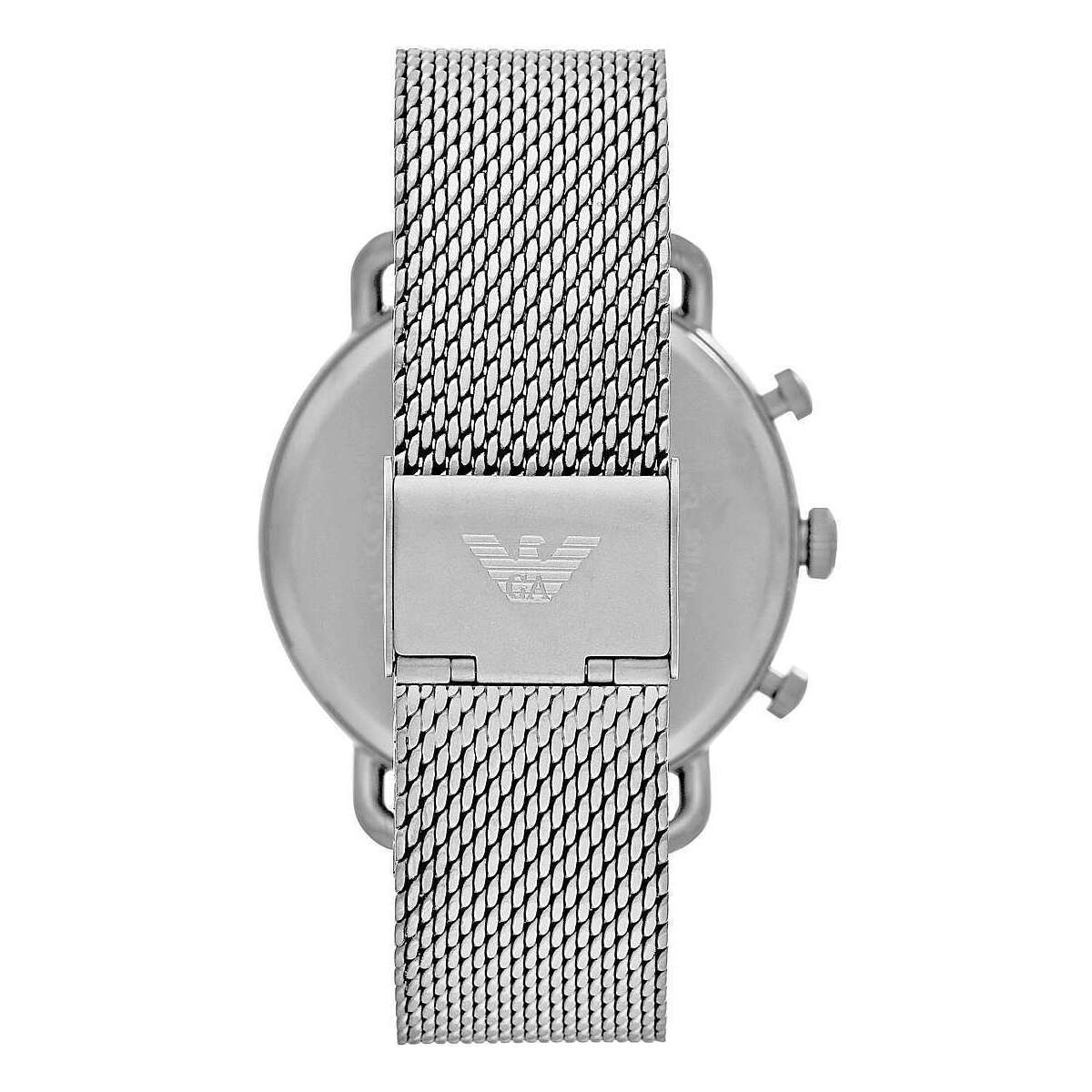 Витончений годинник із срібним сталевим хронографом Emporio Armani