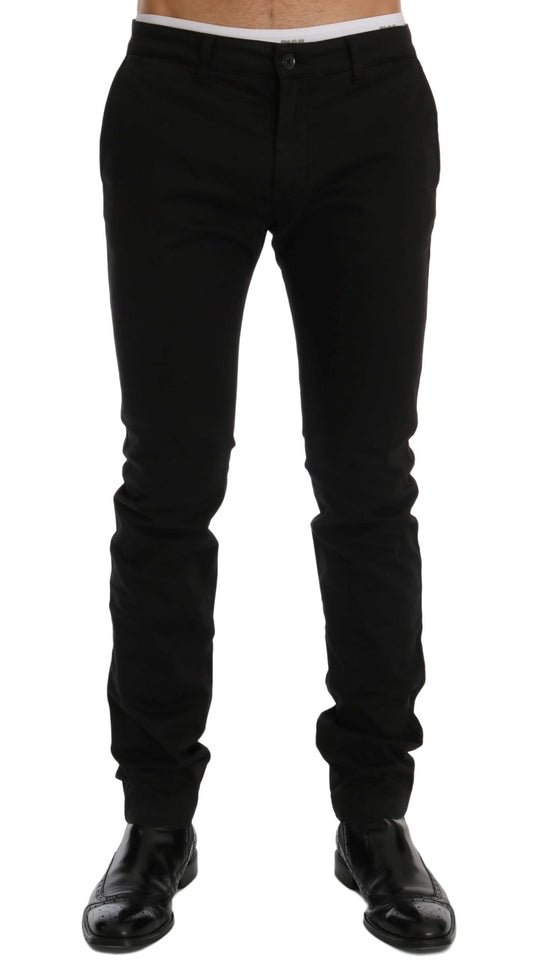 Чорні бавовняні штани GF Ferre Elegant Slim Fit