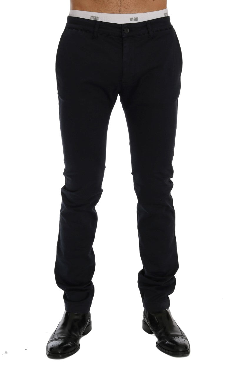 Сині бавовняні стрейч-штани GF Ferre Chic Slim Fit