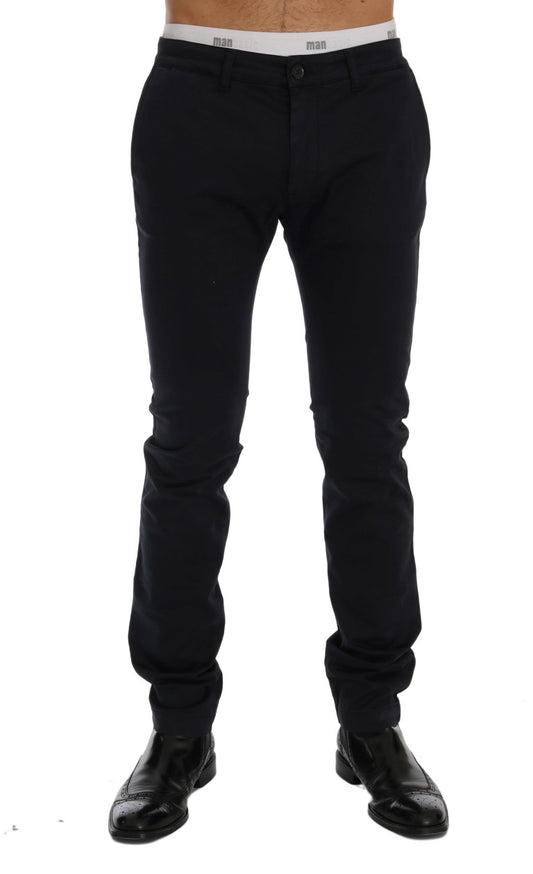 Сині бавовняні стрейч-штани GF Ferre Chic Slim Fit