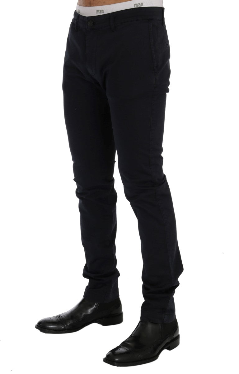 Сині бавовняні стрейч-штани GF Ferre Chic Slim Fit
