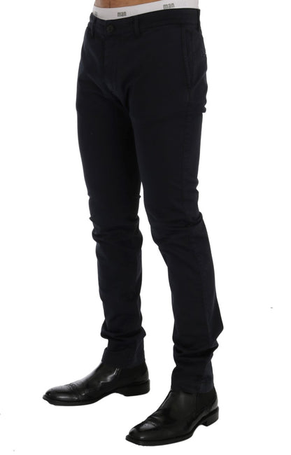 Сині бавовняні стрейч-штани GF Ferre Chic Slim Fit