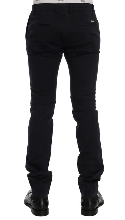 Сині бавовняні стрейч-штани GF Ferre Chic Slim Fit