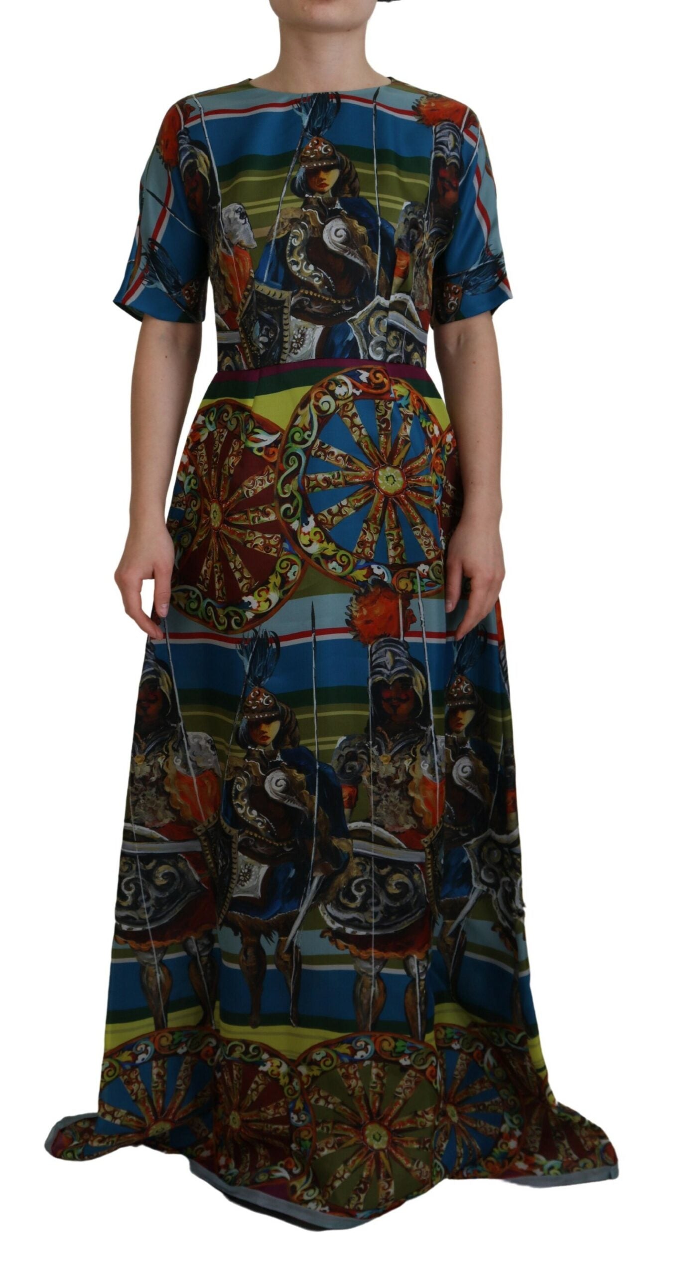 Довга шовкова сукня сицилійської елегантності Dolce &amp; Gabbana