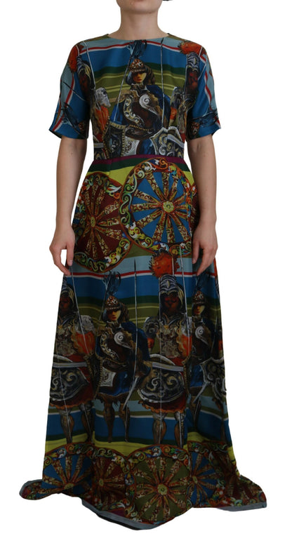 Довга шовкова сукня сицилійської елегантності Dolce &amp; Gabbana