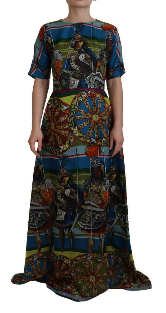 Довга шовкова сукня сицилійської елегантності Dolce &amp; Gabbana