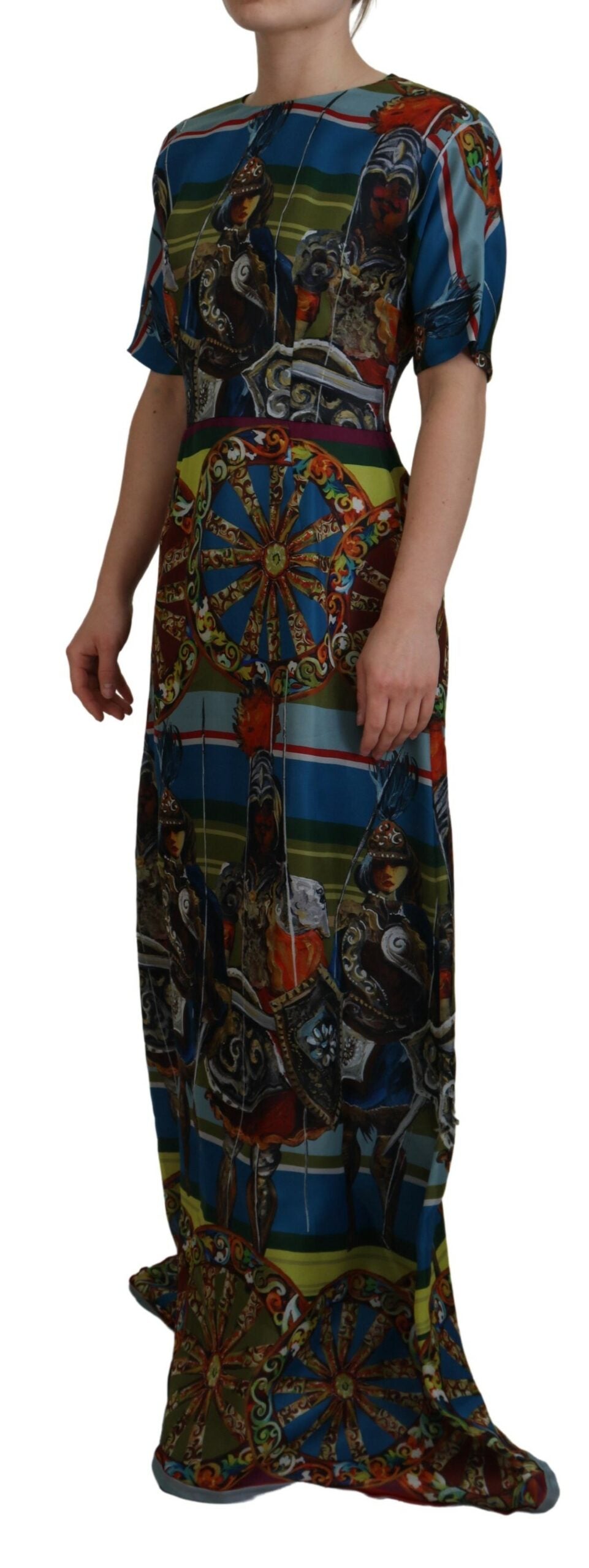 Довга шовкова сукня сицилійської елегантності Dolce &amp; Gabbana