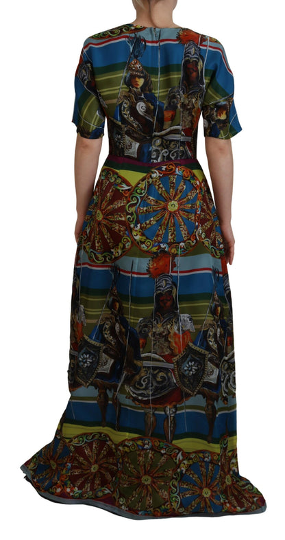 Довга шовкова сукня сицилійської елегантності Dolce &amp; Gabbana