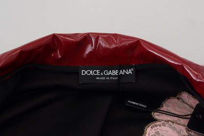 Розкішна темно-бордова куртка Dolce &amp; Gabbana з квітковим принтом