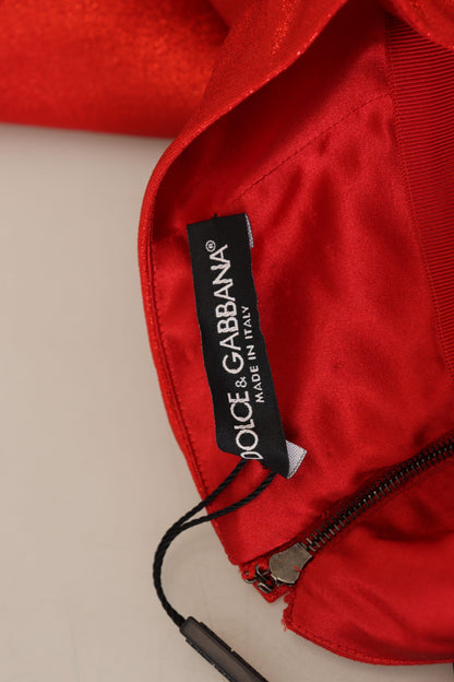 Міні-спідниця Dolce &amp; Gabbana Metallic Red з високою талією
