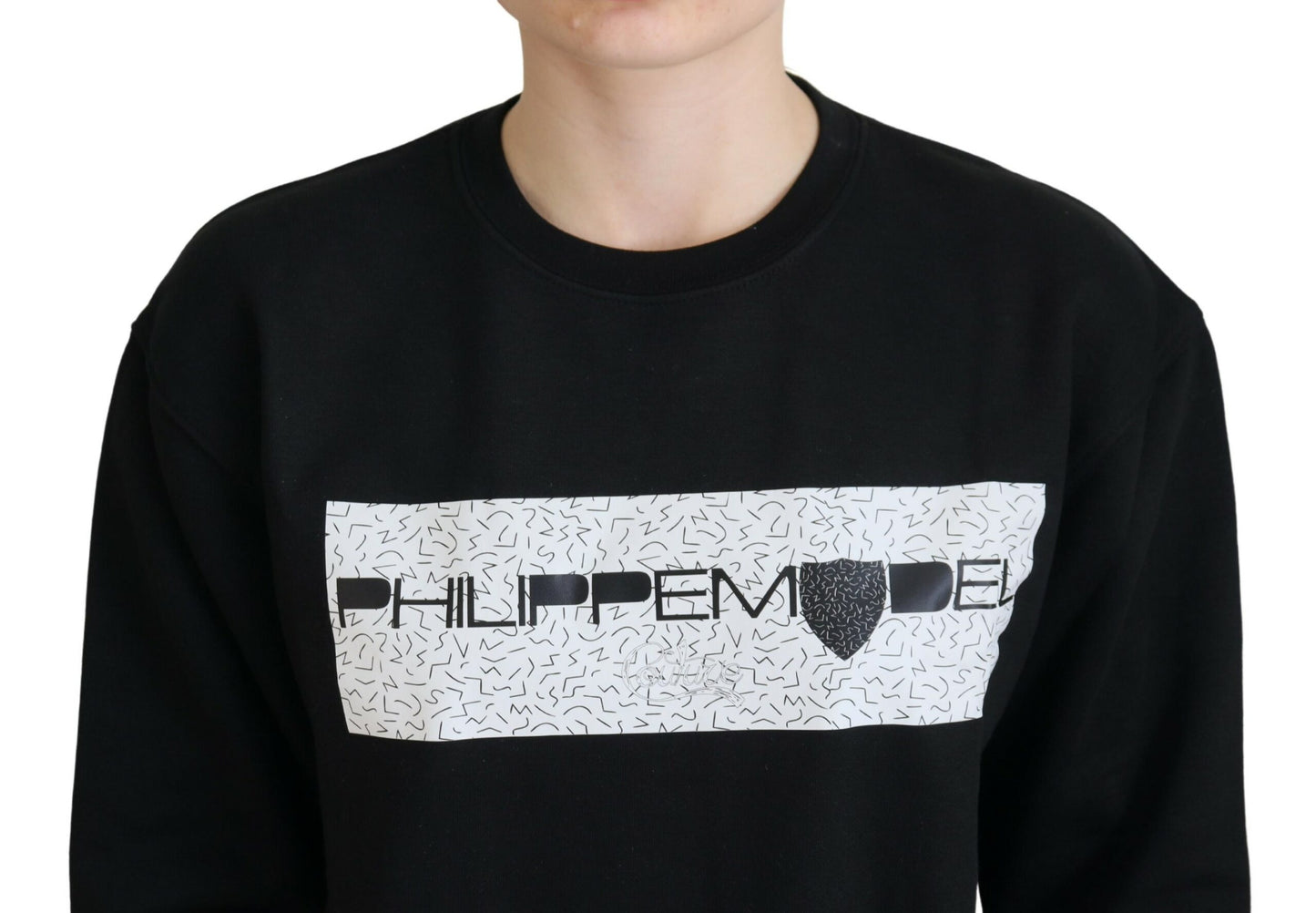 Чорний бавовняний светр з принтом Philippe Model Chic