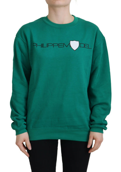 Зелений светр з довгим рукавом і принтом Philippe Model Chic
