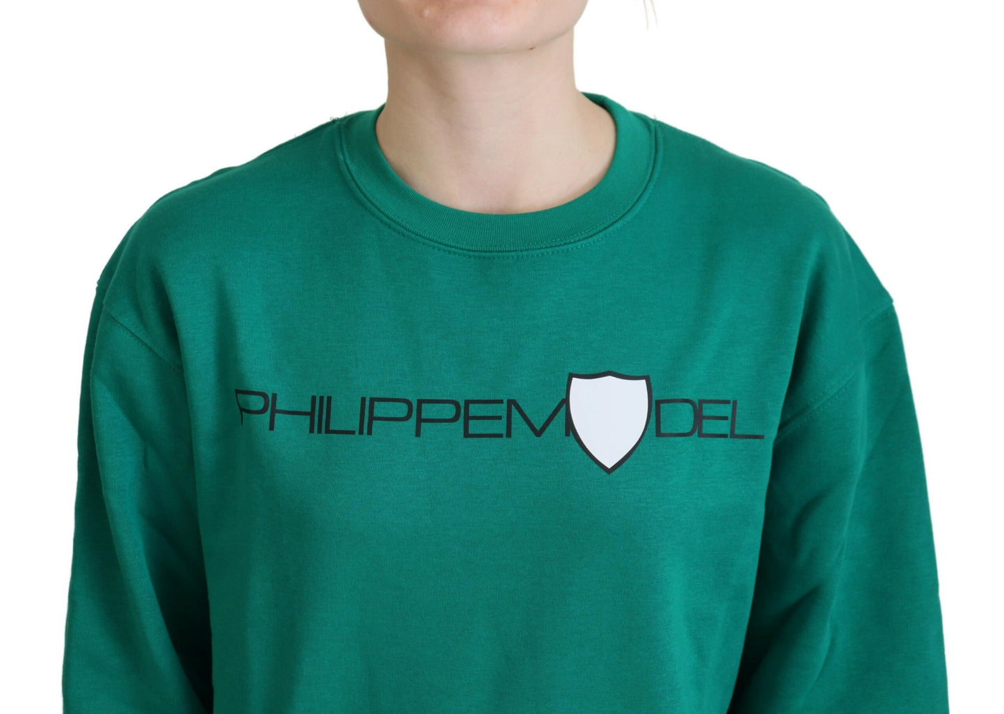 Зелений светр з довгим рукавом і принтом Philippe Model Chic