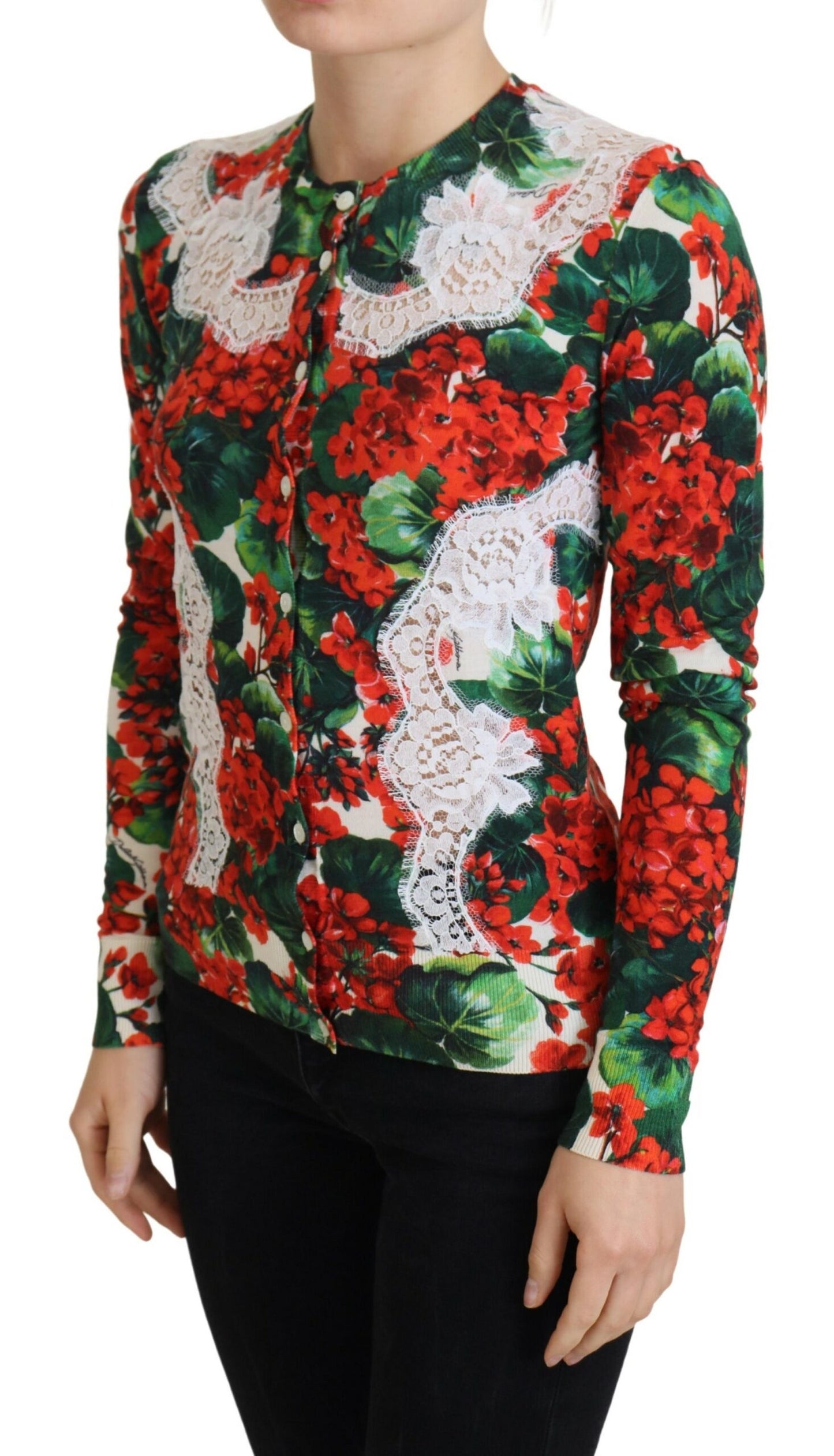 Елегантний кардиган Dolce &amp; Gabbana з квітковим вирізом