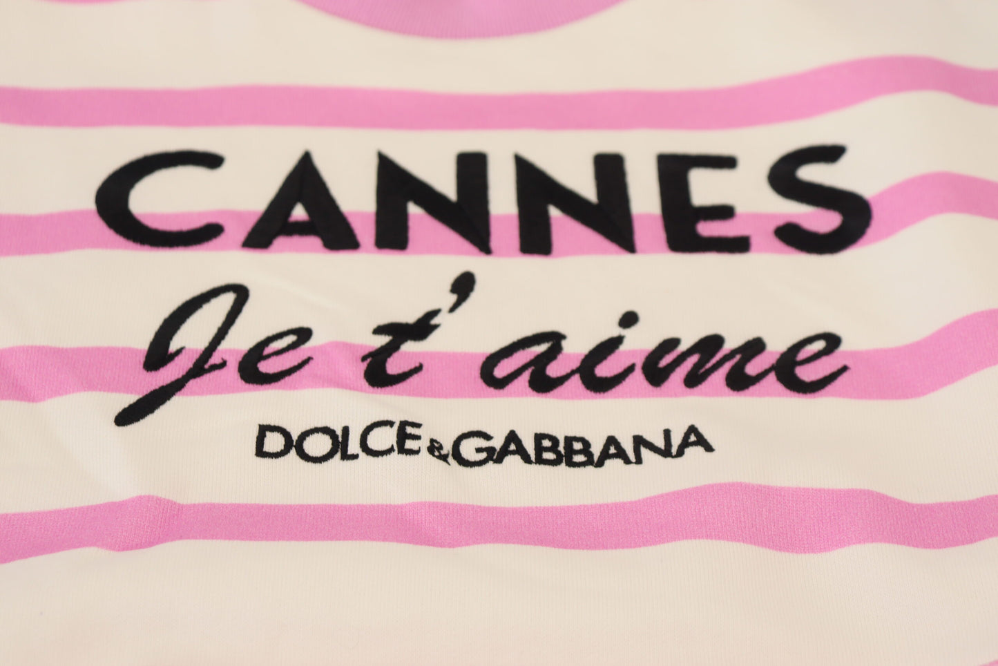 Ексклюзивна бавовняна футболка Dolce &amp; Gabbana з круглим вирізом у смужку