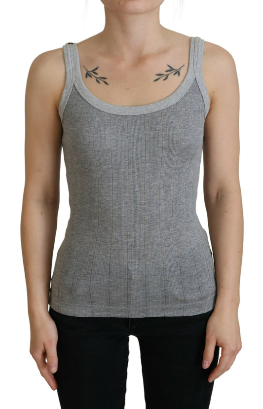 Модальний бавовняний топ без рукавів Dolce &amp; Gabbana Chic Grey
