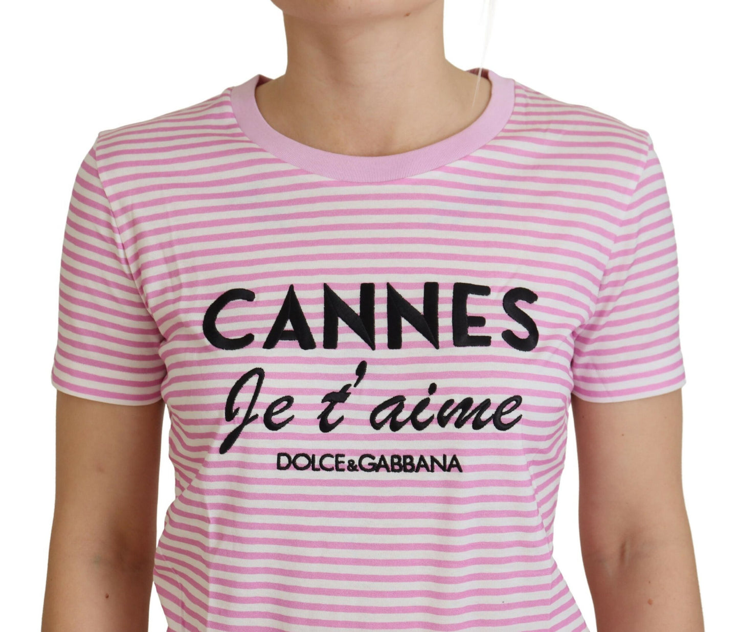 Ексклюзивна бавовняна футболка Dolce &amp; Gabbana у смужку
