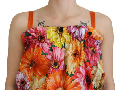 Укорочений топ без рукавів Dolce &amp; Gabbana Floral Elegance