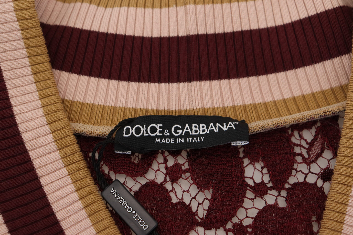 Багатобарвний пуловер із V-подібним вирізом Dolce &amp; Gabbana