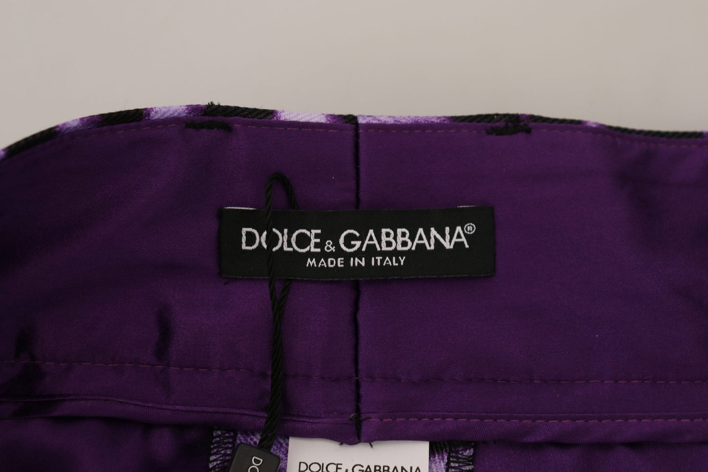 Елегантні прямі фіолетові штани з високою талією Dolce &amp; Gabbana