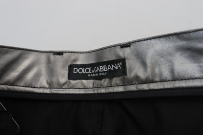 Елегантні вузькі штани Dolce &amp; Gabbana із високою талією в сріблястому кольорі