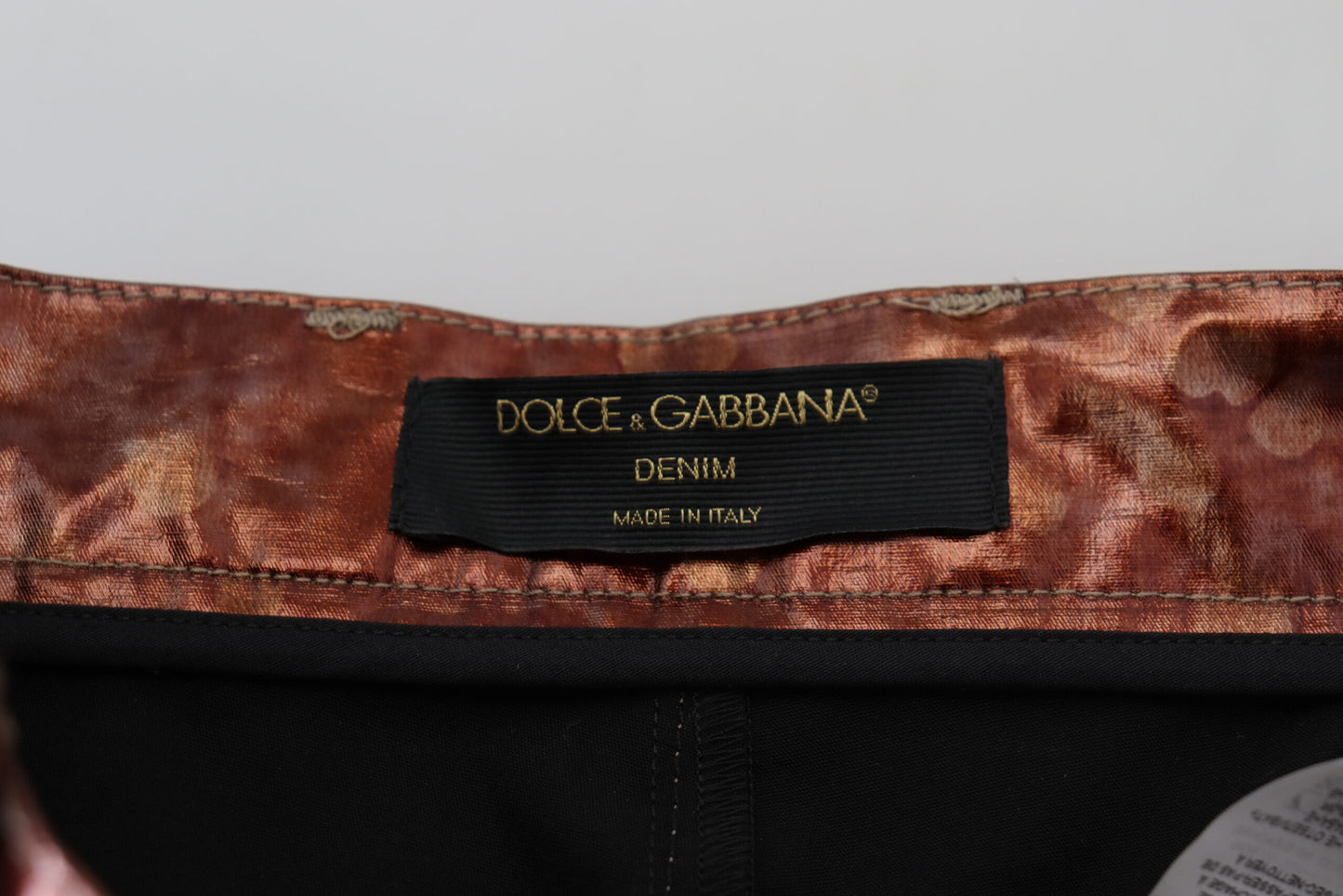 Вузькі джинси Dolce &amp; Gabbana з високою талією кольору металева бронза