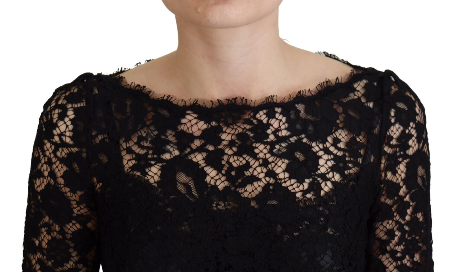 Елегантний топ з довгими рукавами з квітковим мереживом Dolce &amp; Gabbana