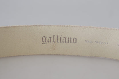 Елегантний модний рожевий шкіряний ремінь John Galliano