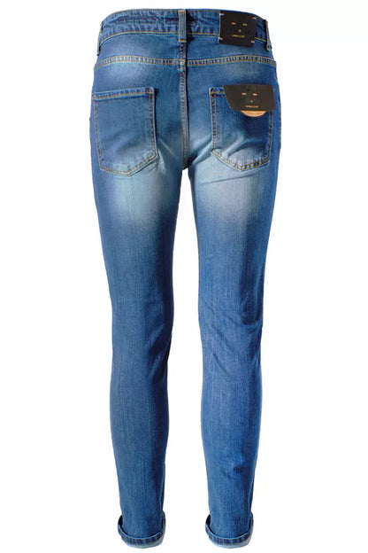 Yes Zee Blue Cotton Men's Slim Fit Jean