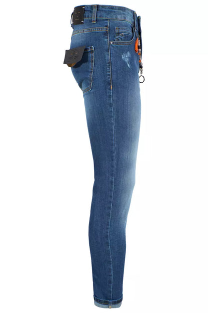Yes Zee Blue Cotton Men's Slim Fit Jean