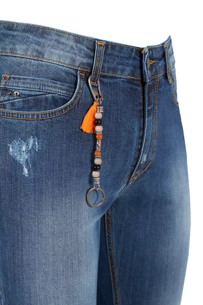 Yes Zee Blue Cotton Men's Slim Fit Jean