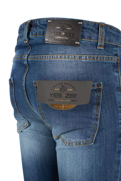 Yes Zee Blue Cotton Men's Slim Fit Jean