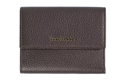 Коричневий шкіряний жіночий гаманець Trussardi